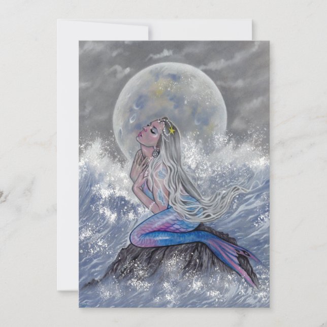 Sirena mermaid moon carte pour notes (Devant)