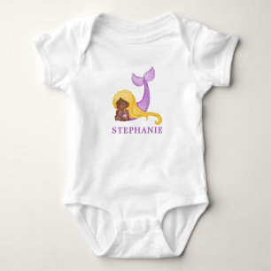 Sirène africaine Océan Baby Shower  Body bébé