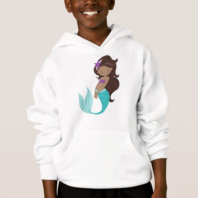 Sirène Afro-Américaine, Cheveux Brown, Épée (Devant)