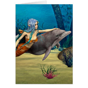 Sirène avec dauphin