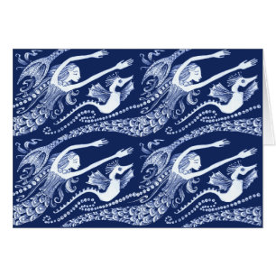 Sirène avec les perles et l'hippocampe