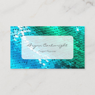 Sirène bleu vert Carte de visite de Sequin