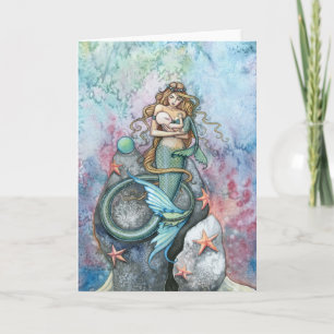 Sirène d'amour et carte de voeux éternelles de