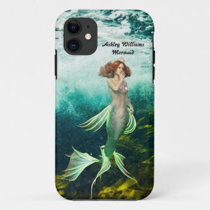 Sirène dans la mer Nom personnalisé coque iphone