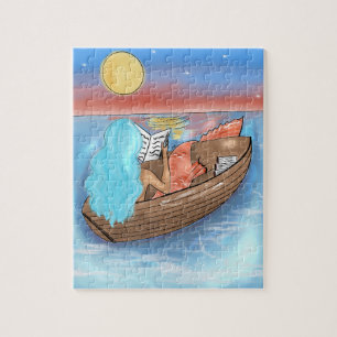 Sirène De Cheveux Bleue Lecture D'Un Puzzle De Bat