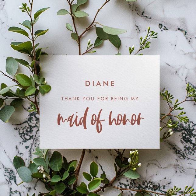 Sirène d'honneur merci carte texte (Créateur téléchargé)