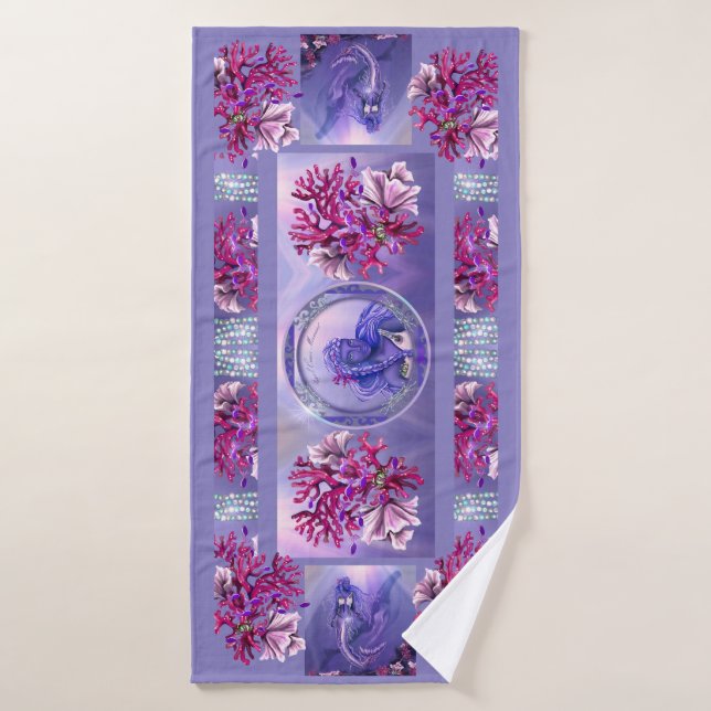 Sirène d'océan violet (Serviette de bain)