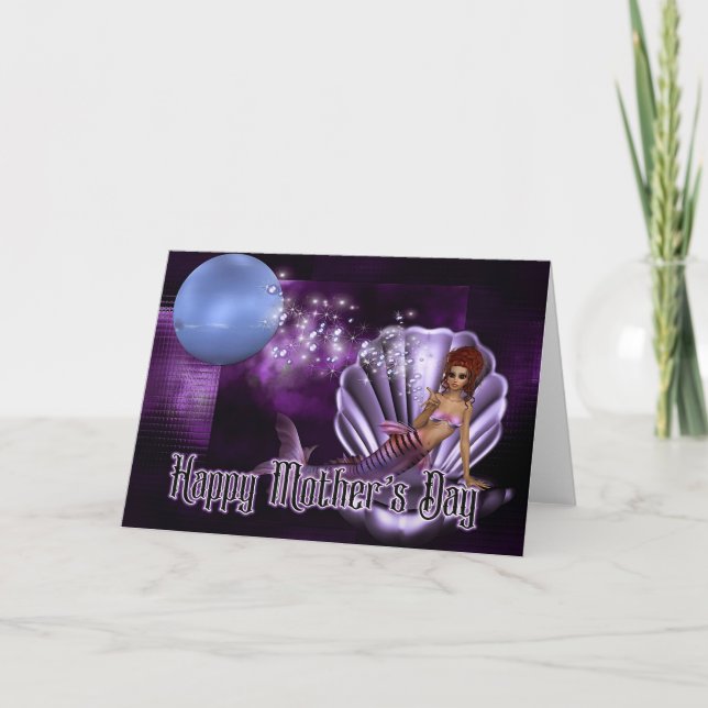 Sirène en coquille de palourdes - Carte de fête de (Devant)