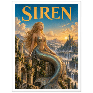 Sirene, Gothic Fantasy Monster Postkarte