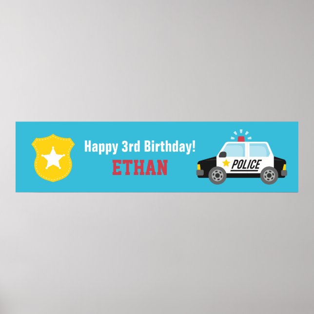 SIRENE-Kindergeburtstag Party-Banner Poster (Vorne)