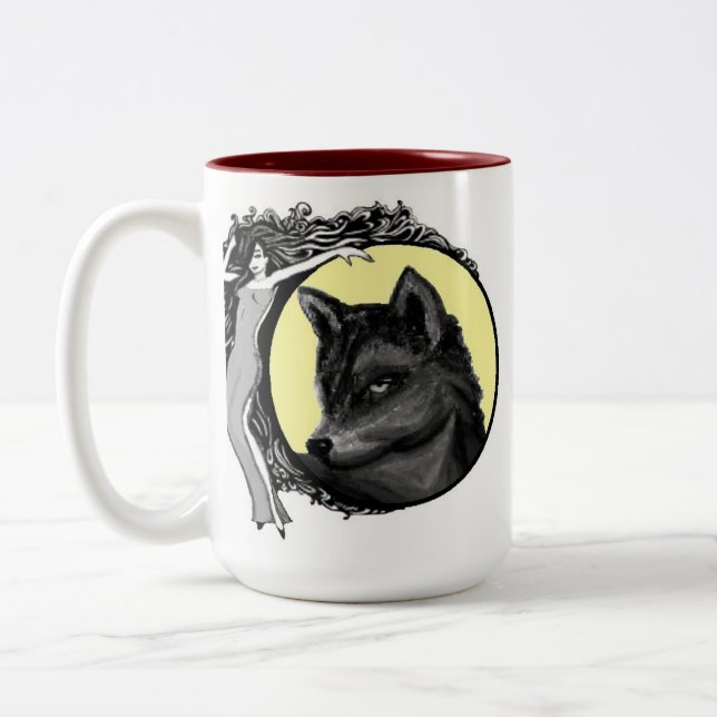 Sirene-Lied-Tasse Zweifarbige Tasse (Links)