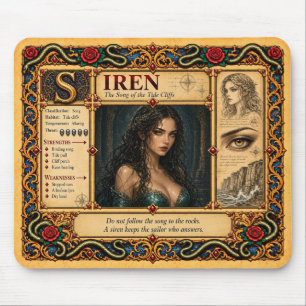 Sirene, mittelalterliche Bestiarien-Kunst Mousepad