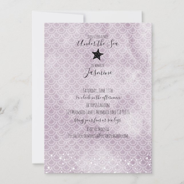 Sirène sous la mer Invitation fête d'anniversaire (Devant)