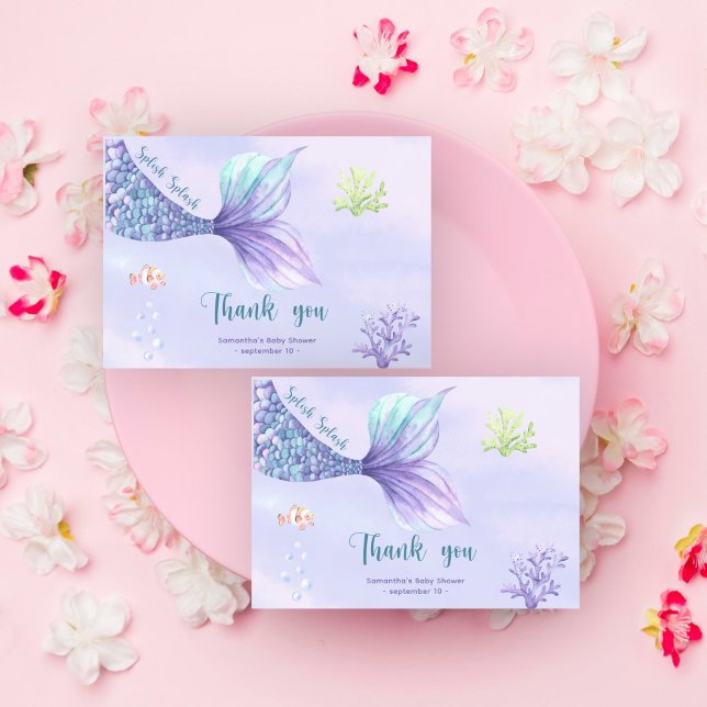 Sirène sous le Baby shower du Merci de mer (Créateur téléchargé)