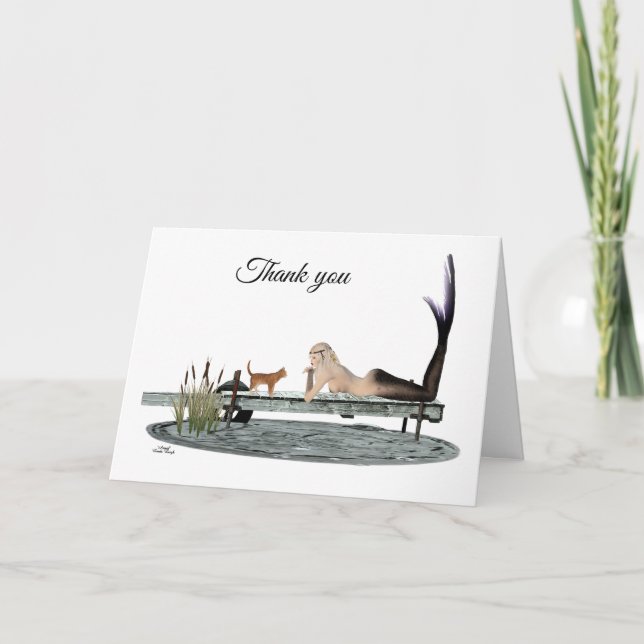 Sirène Sur La Carte De Voiture Merci À Bateau (Devant)