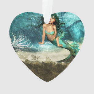 Sirène sur le fond océanique