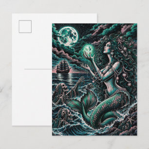 Siren's Cove Dunkle Meerjungfrau Nautical Horror P Postkarte