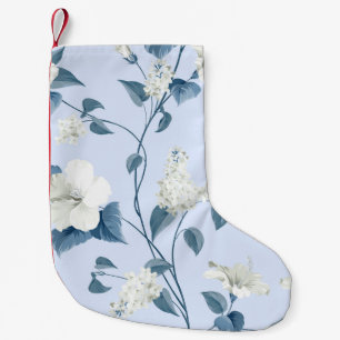 Siringa, Hibiskus Blume, Stoffmuster. Kleiner Weihnachtsstrumpf