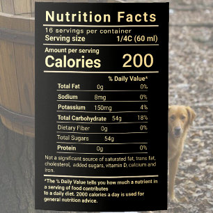 Sirop d'érable étanche Nutrition Étiquette aliment