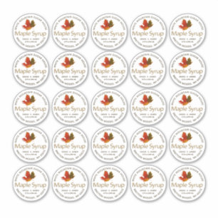 Sirop d'érable Étiquette de poche Mason 2 pouces s