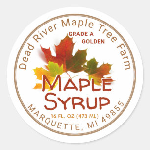 Sirop d'érable Étiquette modifiable trio feuille d