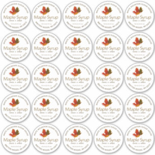Sirop d'érable Étiquette personnalisé couleur feui