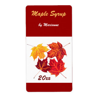 Sirop d'érable - feuilles d'érable étiquette de co