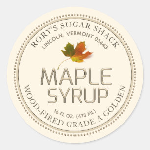 Sirop d'érable ivoire Feuille d'érable Étiquette m