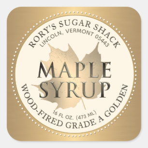 Sirop d'érable Maple Leaf en or Étiquette modifiab