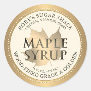 Sirop d'érable Maple Leaf en or Étiquette modifiab