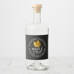 Sirop d'érable noir Étiquette feuille d'érable suc
