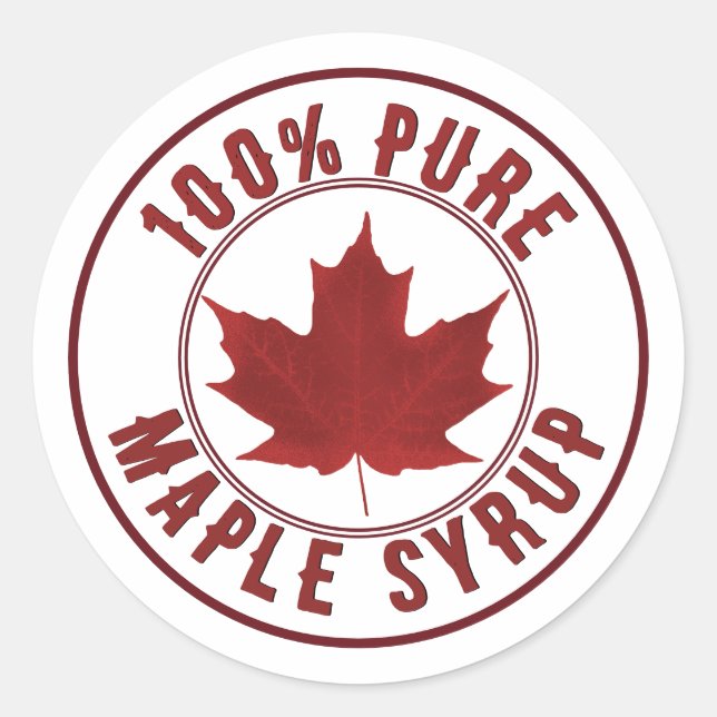 Sirop d'érable pur avec Stickers produit Feuille r (Devant)