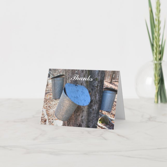 Sirop d'érable Sap Buckets Nature Carte de remerci (Devant)