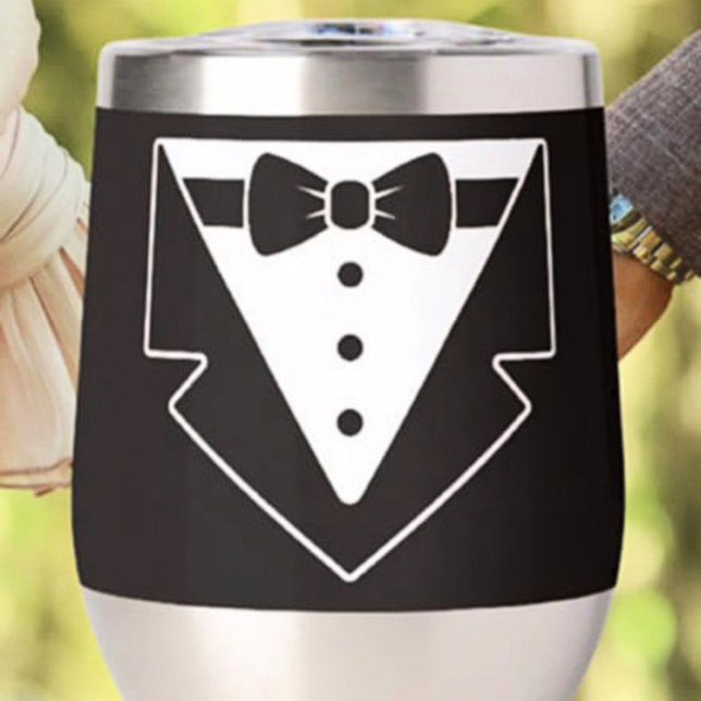 Siroter en style - Tuxedo Stemless Wine Tumbler (Créateur téléchargé)