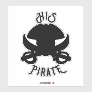 SIS Pirate Black Crossbones Skull & Sword Aufkleber