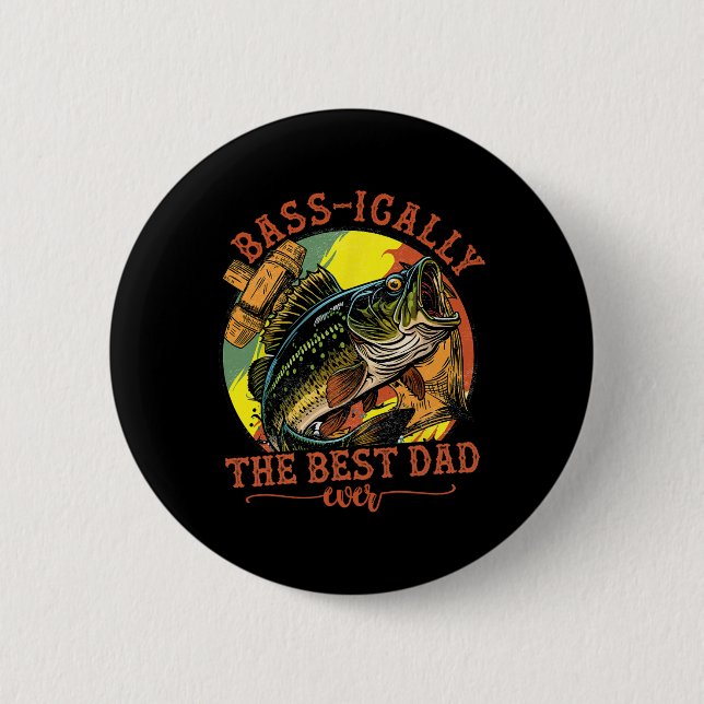 Sisch der beste Vater je B Fischer Fisch Väter Button (Vorderseite)