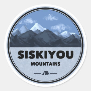 Siskiyou-Berge Camping in Kalifornien Runder Aufkleber