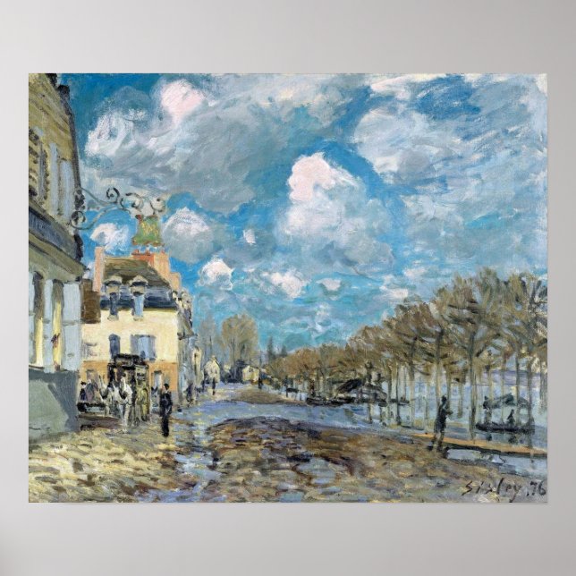 Sisley - Hochwasser in Port-Marly 1876 Poster (Vorne)