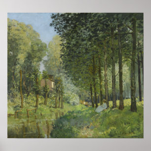 Sisley - Rast am Bachrand am Waldrand Poster