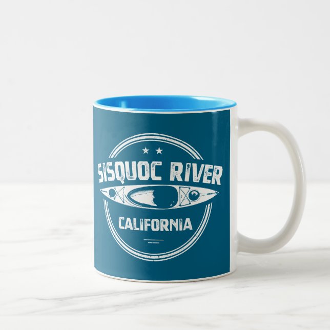 Sisquoc River California Kayaking Zweifarbige Tasse (Rechts)