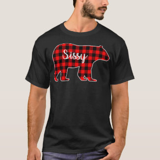 Sissy Bear Red Kariert Family Matching Christmas P T-Shirt