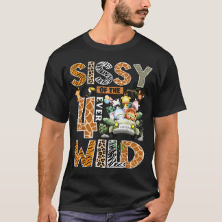 Sissy der vier wilden Safari-Zoo 4. Geburtstagsjun T-Shirt