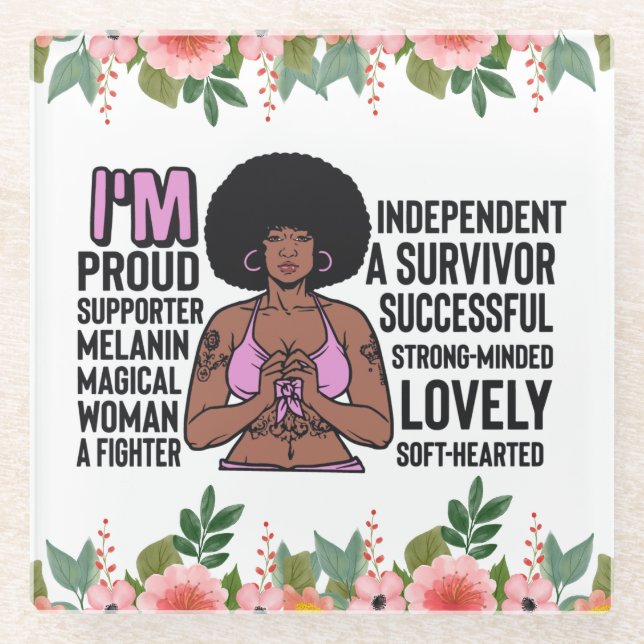 Sista Bla: Inspiration für positive Worte Glasuntersetzer (Vorderseite)
