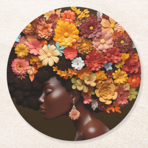 Sista Black Queen Melanin Woman Black Girl Magic Runder Pappuntersetzer
