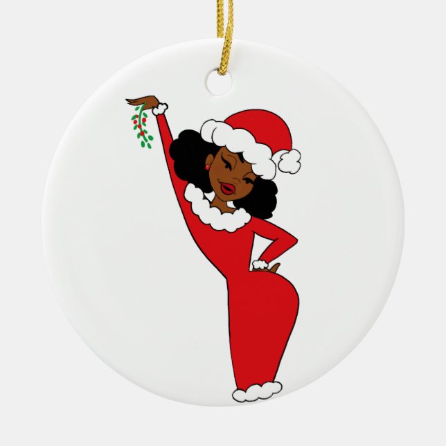 Sista Claus Almondy Keramik Ornament (Vorne)