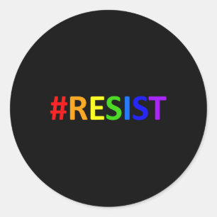 #sistance Lgbtq Rainbow Anti-trump Runder Aufkleber