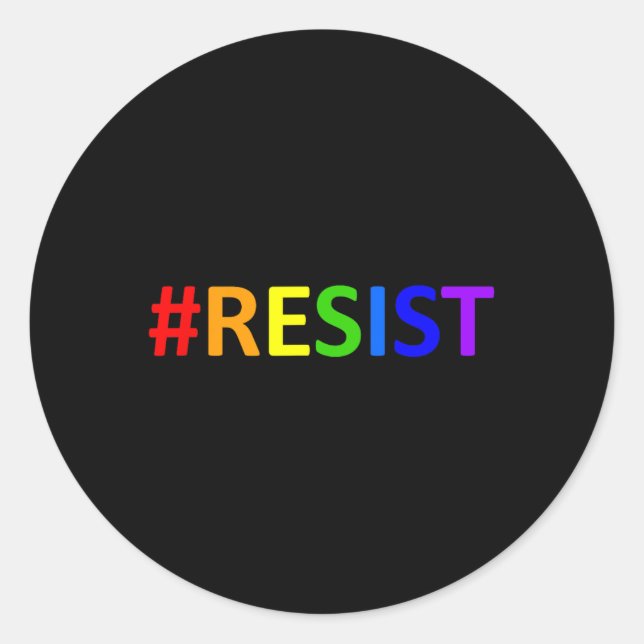 #sistance Lgbtq Rainbow Anti-trump Runder Aufkleber (Vorderseite)