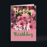 SISTER - 65. Geburtstag mit Pink Daisy Blume Karte<br><div class="desc">Diese fröhlichen rosa Blume und der begleitende Vers der "magischen Blume" sind ein süßer Weg, Ihrer Schwester einen guten Geburtstag zu wünschen. Inside text ist anpassbar, sodass Sie Ihre eigene Stimmung hinzufügen können. Um mehr von meinen Geburtstagskarten zu sehen, geben Sie das Jahr ein, das Sie gewollt haben, und geben...</div>
