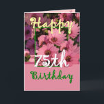SISTER - 75. Geburtstag mit Pink Daisy Blume Karte<br><div class="desc">Diese fröhlichen rosa Blume und der begleitende Vers der "magischen Blume" sind ein süßer Weg, Ihrer Schwester einen guten Geburtstag zu wünschen. Inside text ist anpassbar, sodass Sie Ihre eigene Stimmung hinzufügen können. Um mehr von meinen Geburtstagskarten zu sehen, geben Sie das Jahr ein, das Sie gewollt haben, und geben...</div>