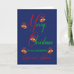 Sister and Husband Christmas Scrolls Weihnachtskar Feiertagskarte